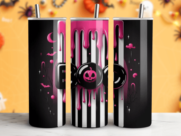 Cute Halloween Boo 20oz Tumbler Wrap PNG