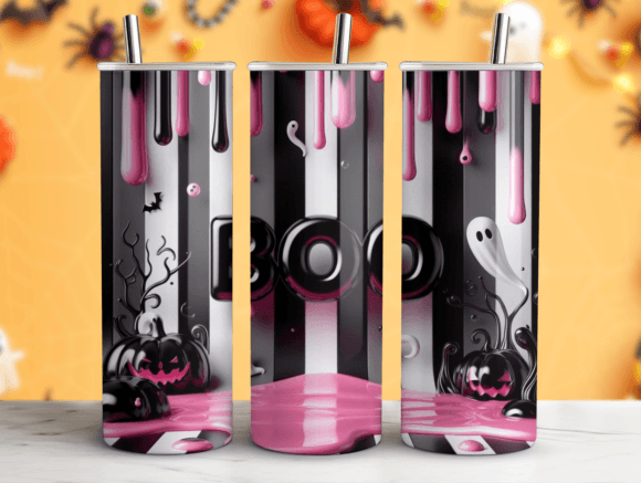 Halloween Boo Tumbler Wrap PNG: Graphics for Local Tumbler Wraps