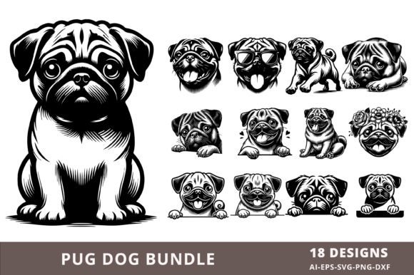 Pug Dog SVG Bundle: Graphics for Crafts & Content
