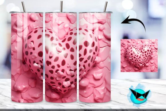 Valentine Hearts Pattern Tumbler Wrap 06 Graphics & Backgrounds