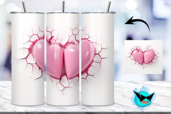 Valentine Hearts Pattern Tumbler Wrap 13 Graphics & Backgrounds